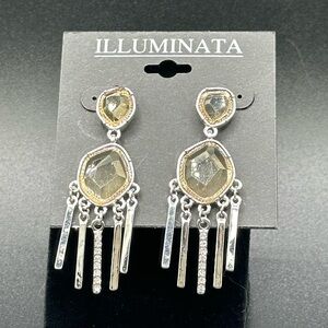 Silver crystal bling dangling earrings by Illuminati